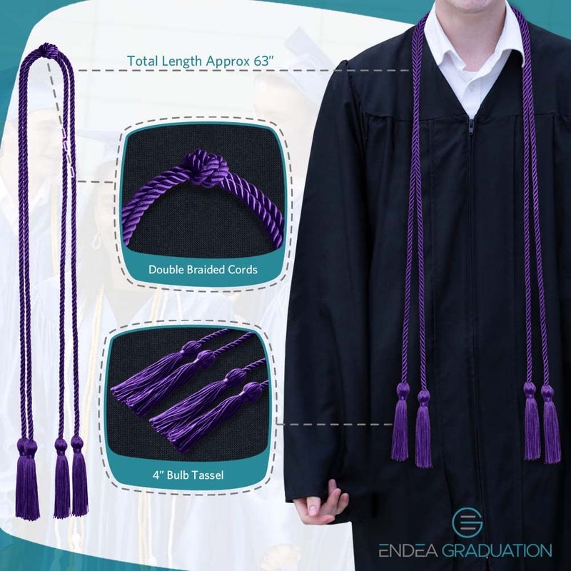 Endea Graduation Double Honor Cord (Purple) - Image 3